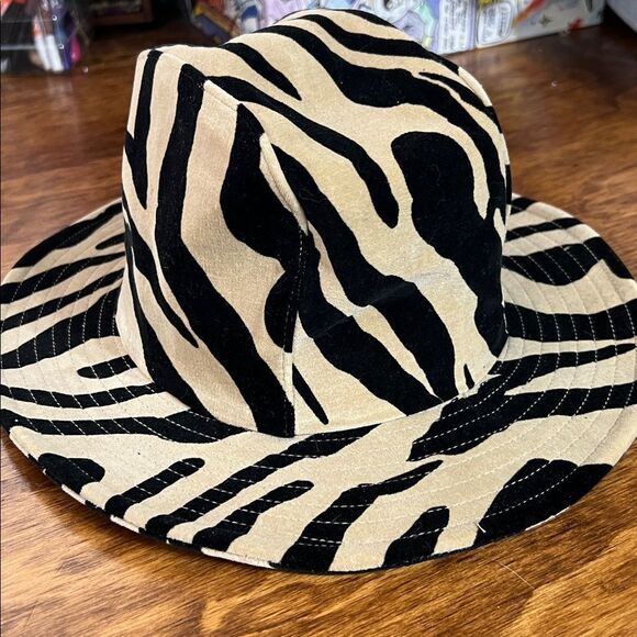 Zebra Print Fedora Hat